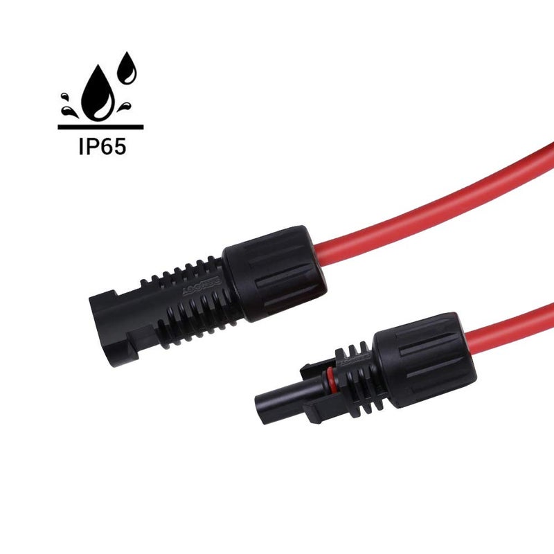 Renogy 20FT 10AWG Solar Panel Extension Cable with Male and Female Connectors, 20Ft. 10AWG, 1 Pair (Red and Black) - Image 3